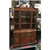 Image 1 : VINTAGE WOOD CARVED ONE PIECE HUTCH