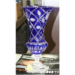 BLUE CRYSTAL GLASS VASE