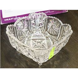 FOOTED PINWHEEL CRYSTAL BOWL