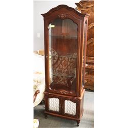 ESTATE WOOD GLASS FRONT CABINET, 25"X13"X70"