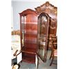 Image 2 : ESTATE WOOD GLASS FRONT CABINET, 25"X13"X70"