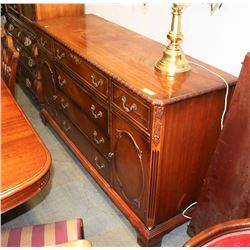 VINTAGE WOOD CARVED SIDEBOARD, 63"X20"X35.5"