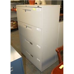 GREY GLOBAL 4 DRAWER FILING CABINET NO KEYS