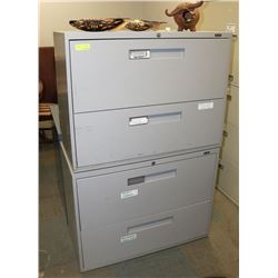 PAIR OF GREY GLOBAL 2 DRAWER FILING CABINETS AS