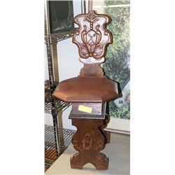VINTAGE WOOD CARVED STOOL