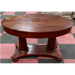 OVAL ANTIQUE PARLOR TABLE WITH DRAWER, 30"X48"X28.