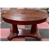 Image 1 : OVAL ANTIQUE PARLOR TABLE WITH DRAWER, 30"X48"X28.