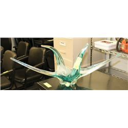 LARGE CHALET ART GLASS CENTERPIECE