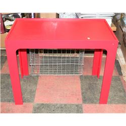 SMALL RED WORK TABLE SOLD WITH SPECTRA 40