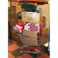 SHOPPING CART FULL OF CHRISTMAS ORNAMENTS-CART
