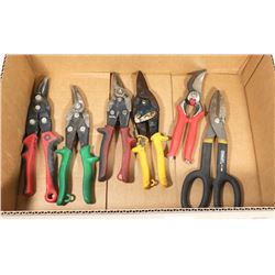 BOX OF 6 VARIOUS METAL SNIPS - WISS AND