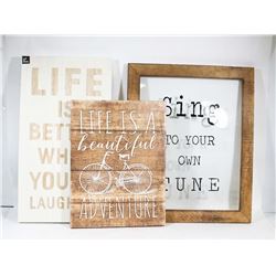 LOT OF 3 FRAMED WALL HANGINGS