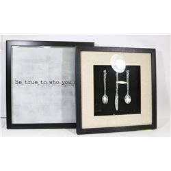 LOT OF 2 FRAMED WALL HANGINGS