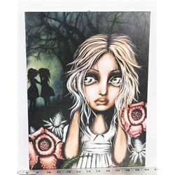 CANVAS PORTRAIT OF CRYING GIRL AMIDST RAFFLESIAS