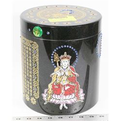 STONE LIDDED JAR/URN ASIAN DESIGN
