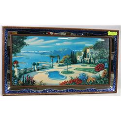 VINTAGE SCENIC PICTURE IN A MIRROR AND FANCY DARK