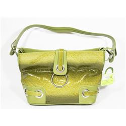 GREEN SNAKESKIN STYLE SHOULDER BAG