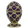 Image 1 : Faberge Inspired 2.5" Purple Trellis Royal Inspired Russian Easter Egg