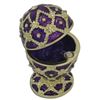 Image 2 : Faberge Inspired 2.5" Purple Trellis Royal Inspired Russian Easter Egg