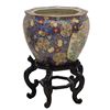 Image 2 : Chinese Famille Rose Parcel Gilt 8 Sided Fish Bowl