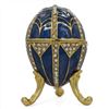 Image 1 : Faberge Inspired 2.75" Crystal Triangles Enameled Jeweled Royal Russian Inspired Egg