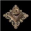 Image 5 : 19thc Ornate Brass & Cut Glass Inkwell