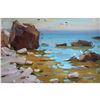 Image 1 : SUNNY SEASCAPE realism ORIGINAL OIL PAINTING colorful art by ANNA GUSAROVA