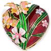 Image 1 : Faberge Inspired 6.5" Valentine's Love Heart with Butterfly Jewelry Box