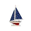 Image 1 : Wooden Patriotic Sailer Model Sailboat Decoration 17"
