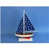 Image 2 : Wooden Patriotic Sailer Model Sailboat Decoration 17"
