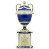 Image 1 : 1895 Blue Serpent Clock Russian Faberge-Inspired Egg 7"
