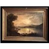 Image 1 : Victorian Scottish Romantic Loch Scene - Figures Washing Laundry Loch