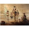 Image 9 : Victorian Scottish Romantic Loch Scene - Figures Washing Laundry Loch