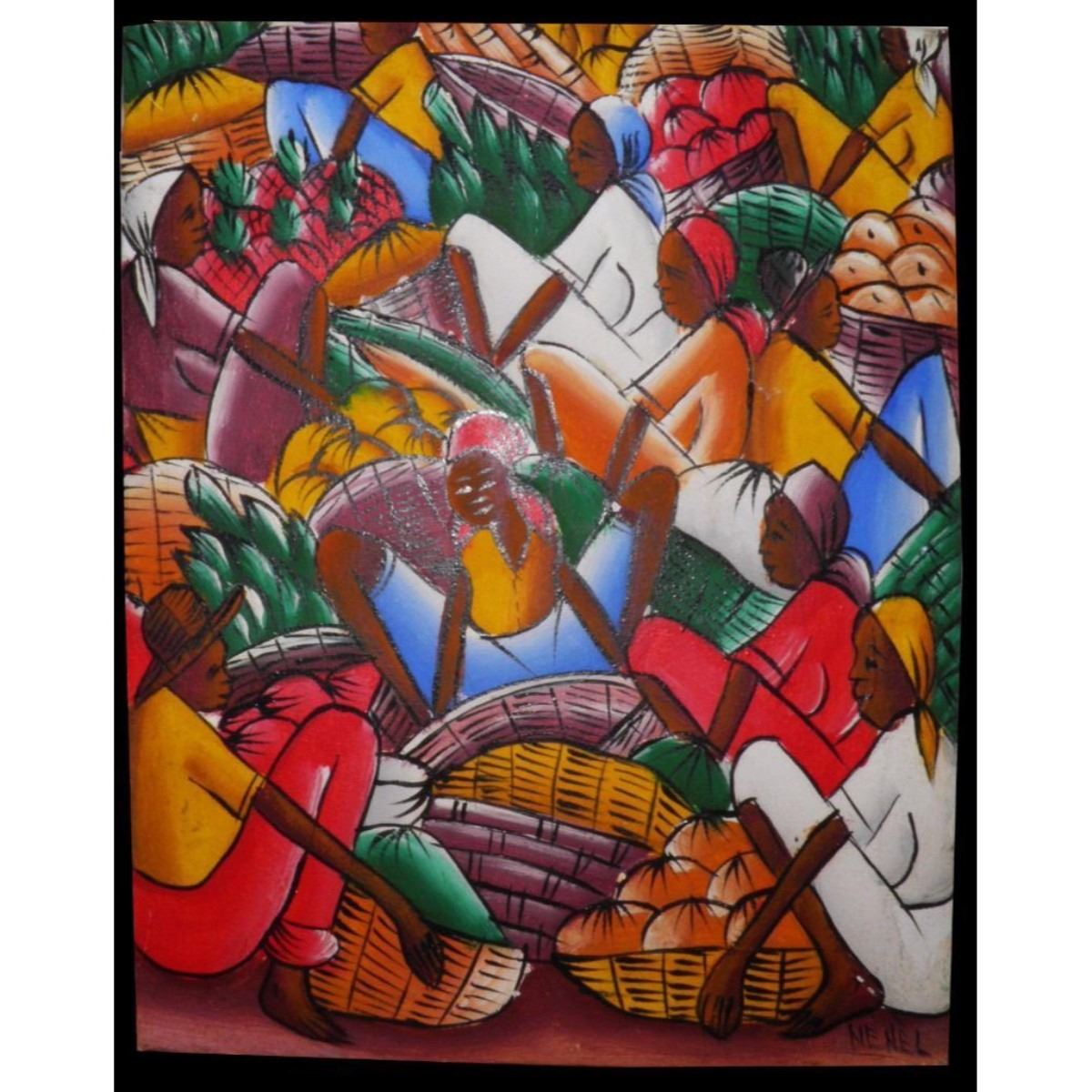 At Wednesday Farmers Market I Signed >> Signed Acrylic Painting Haitian Farmers Market Ready To Frame At Wednesday Farmers Market I Signed >> Signed Acrylic Painting Haitian Farmers Market Ready To Frame