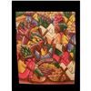 Image 2 : Signed Acrylic Painting, Haitian Farmers Market Ready To Frame 43.84 Idiot Sale