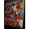 Image 4 : Signed Acrylic Painting, Haitian Farmers Market Ready To Frame 43.84 Idiot Sale