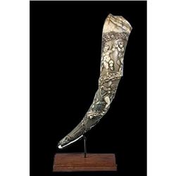 18thc Hand-carved European Hunting Ox Horn