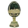 Image 1 : Faberge Inspired 2.75" St. Petersburg Green Enamel Royal Inspired Russian Easter Egg