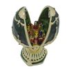 Image 2 : Faberge Inspired 2.75" St. Petersburg Green Enamel Royal Inspired Russian Easter Egg