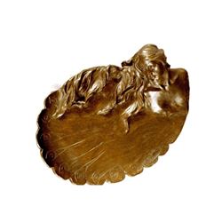 MERMAIDS Statue Jewelry Tray Bronze UNIQUE ART DECO SCULPTURE HOT CAST DECORATIO