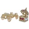 Image 3 : Royal Coronation Coach with Doves Trinket Box Figurine 3.25 Inches