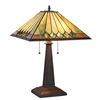 Image 1 : â€œGRAHAMâ€ Tiffany-style 2 Light Mission Table Lamp 16" Shade