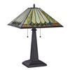 Image 2 : â€œGRAHAMâ€ Tiffany-style 2 Light Mission Table Lamp 16" Shade