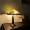 Image 3 : â€œGRAHAMâ€ Tiffany-style 2 Light Mission Table Lamp 16" Shade