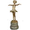 Image 1 : Signed Preiss Little Girl Child Ballerina Bronze Marble Statue Sculpture