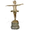 Image 2 : Signed Preiss Little Girl Child Ballerina Bronze Marble Statue Sculpture