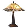 Image 1 : â€œGILESâ€ Tiffany-style 2 Light Mission Table Lamp 16" Shade