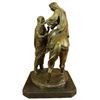 Image 1 : Large Arabian Man Helping his wife Bronze Marble Base Sculpture Statue by Barye