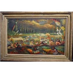 Thomas La Farge; Oil Painting Signed