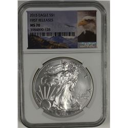 2015 AMERICAN SILVER EAGLE NGC MS70